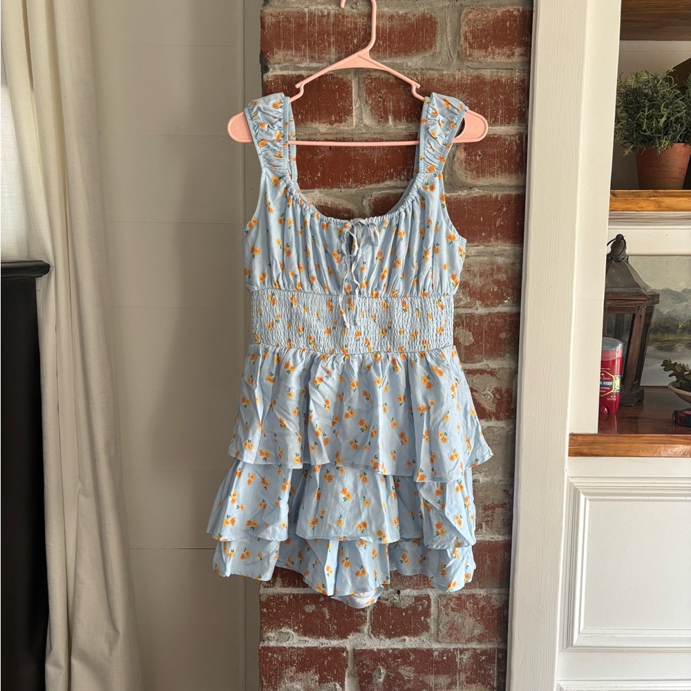 Blue Floral Romper
